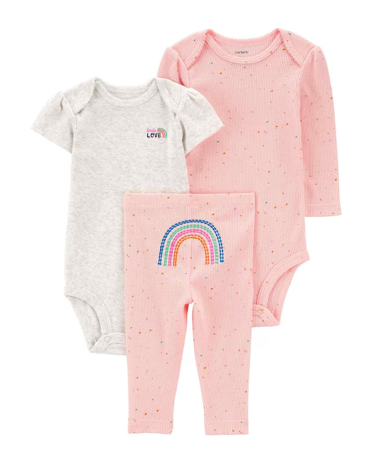 Conjunto longo bebê 3 peças arco-íris multicor | Babycare