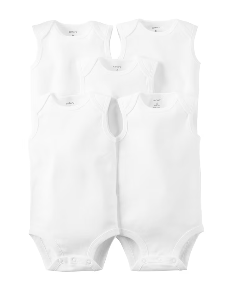Kit Body 12 Peças Sem Manga Babycare - Branco