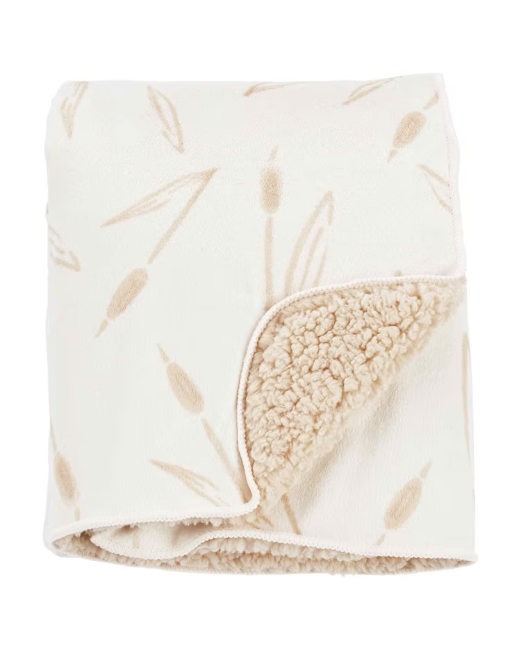 Cobertor bebê floral fleece off-white | Babycare